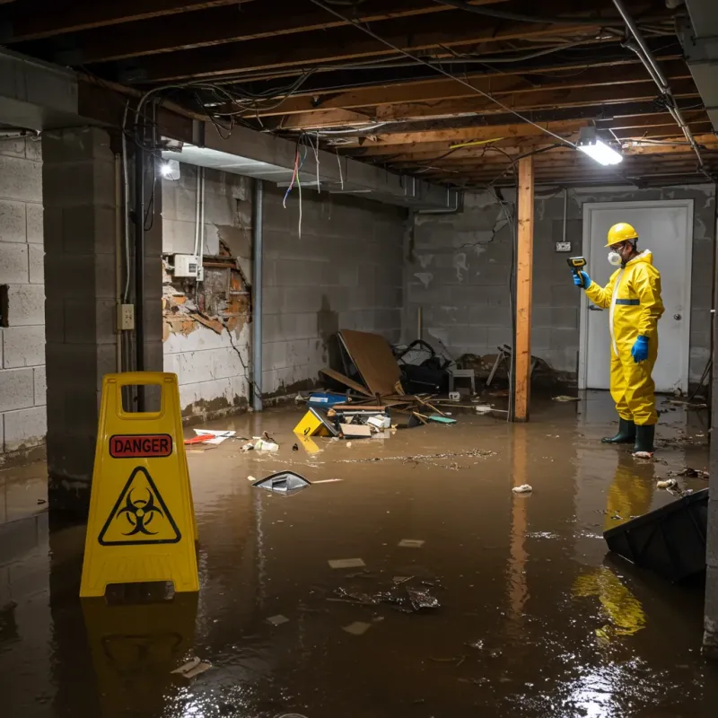 Flooded Basement Electrical Hazard in Muscoy, CA Property